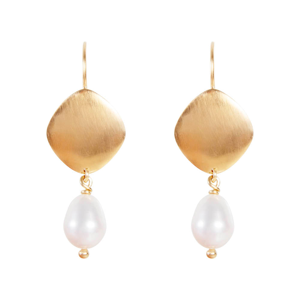 
            
                Load image into Gallery viewer, Pearl Disc Drop | Earrings
            
        